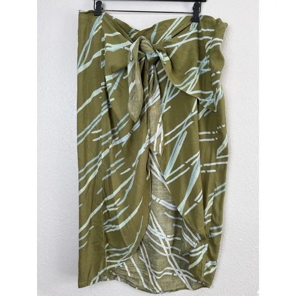 Anthropologie green blue beach swim wrap skirt sarong One size - Picture 2 of 10